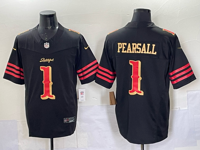 Men San Francisco 49ers #1 Pearsall black Limited Nike NFL 2025 Jersey 003